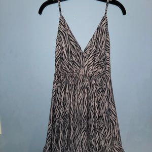 Tyche Dress Size Medium Zebra Print Chiffon Short Dress Brand New With Tags